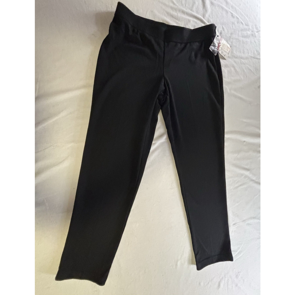 Covington Petite 8P Black Ponte‎ Knit Work Pants Pull-On Stretch NWT